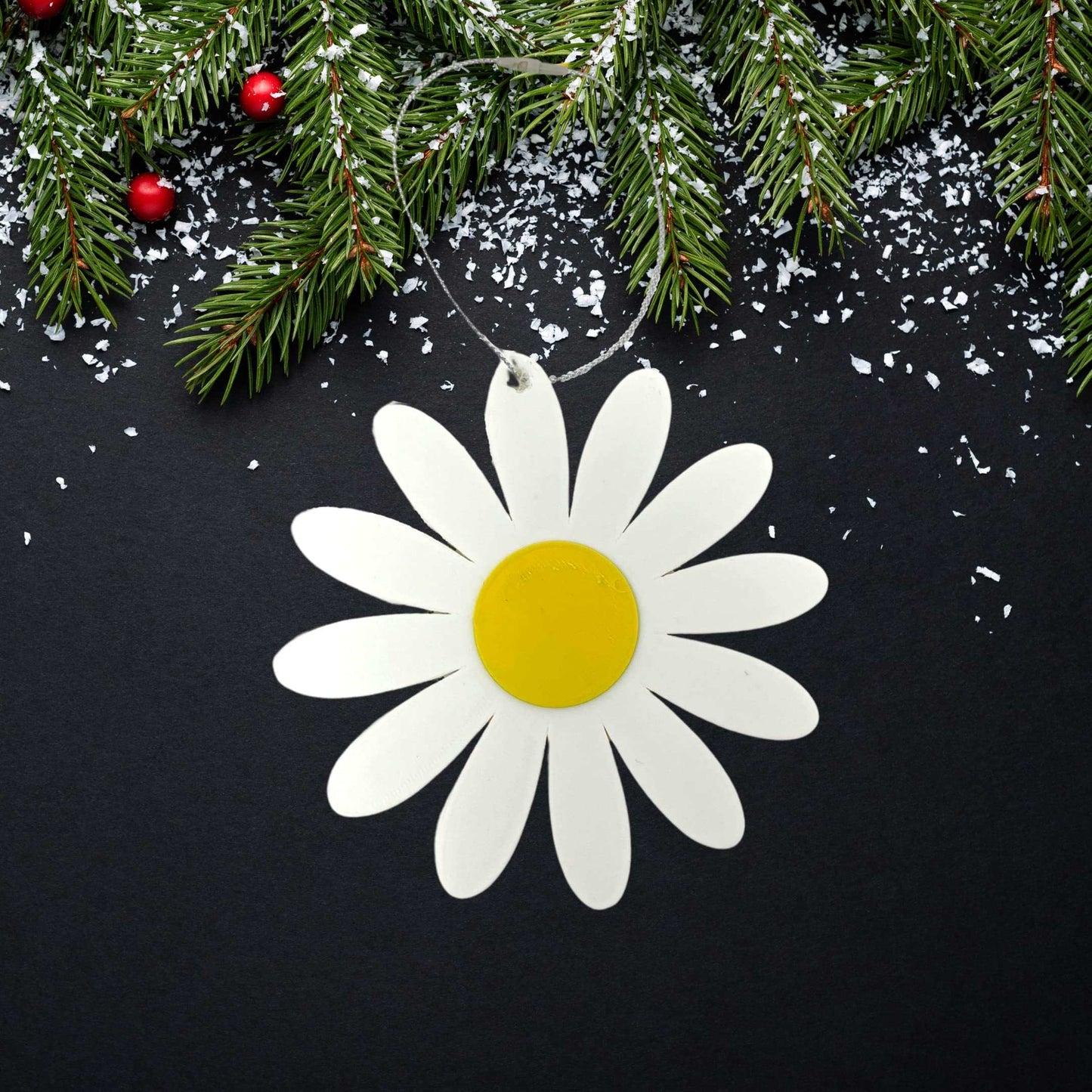 Daisy Flower Christmas Ornament - Perfect for Decorating your Christmas Tree - Decorative Holiday Ornament - Made in The USA