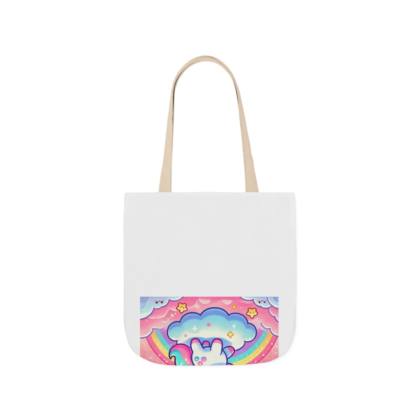 Pastel Rainbow Unicorn Cloud Kawaii Canvas Tote Bag