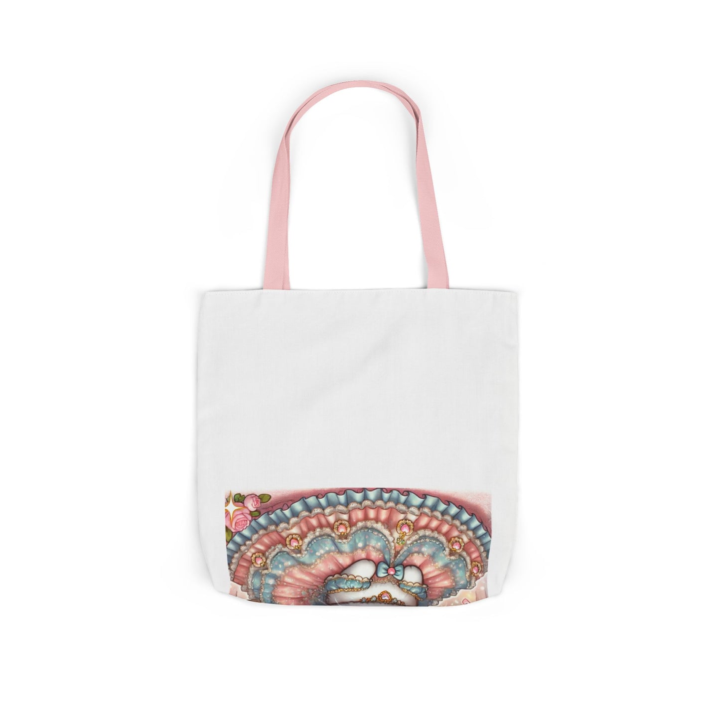 Pastel Princess Calico Cat Fantasy Canvas Tote Bag