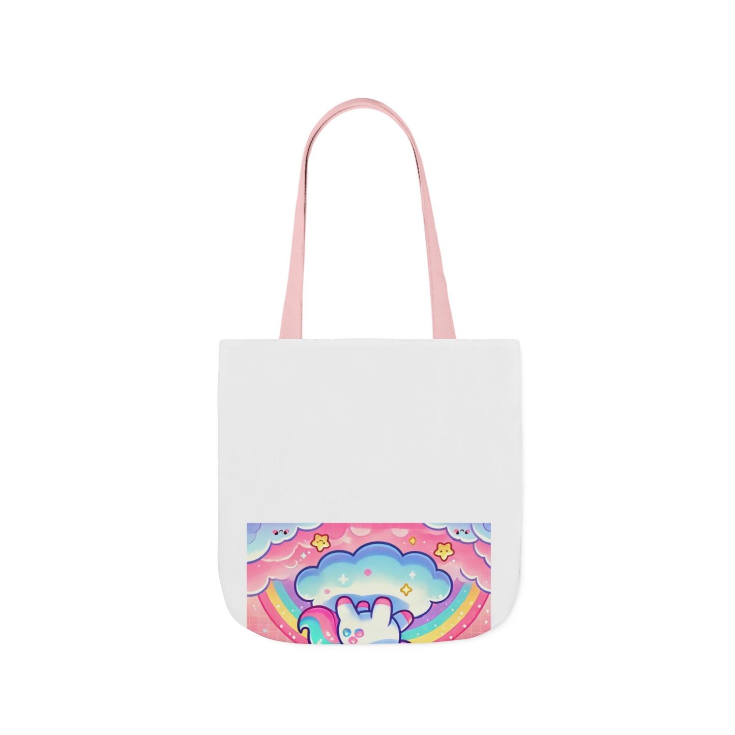 Pastel Rainbow Unicorn Cloud Kawaii Canvas Tote Bag
