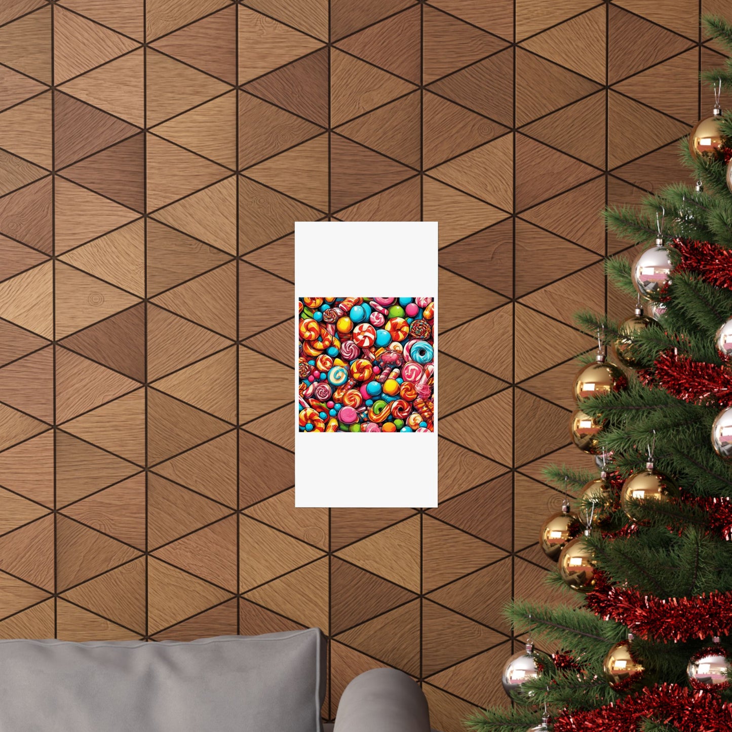 Colorful Candy and Lollipop Pattern Poster