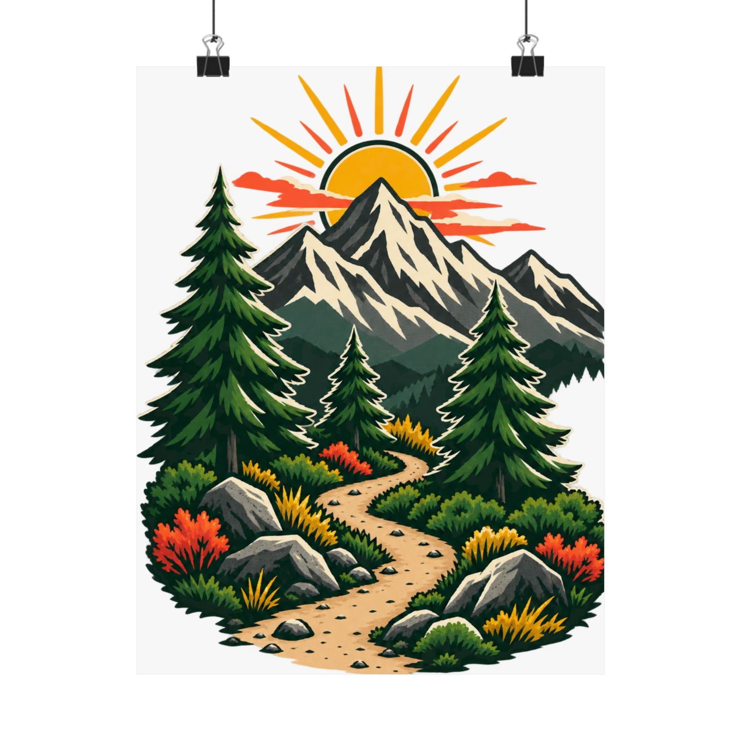 Sunrise Mountain Trail Outdoor Adventure Poster