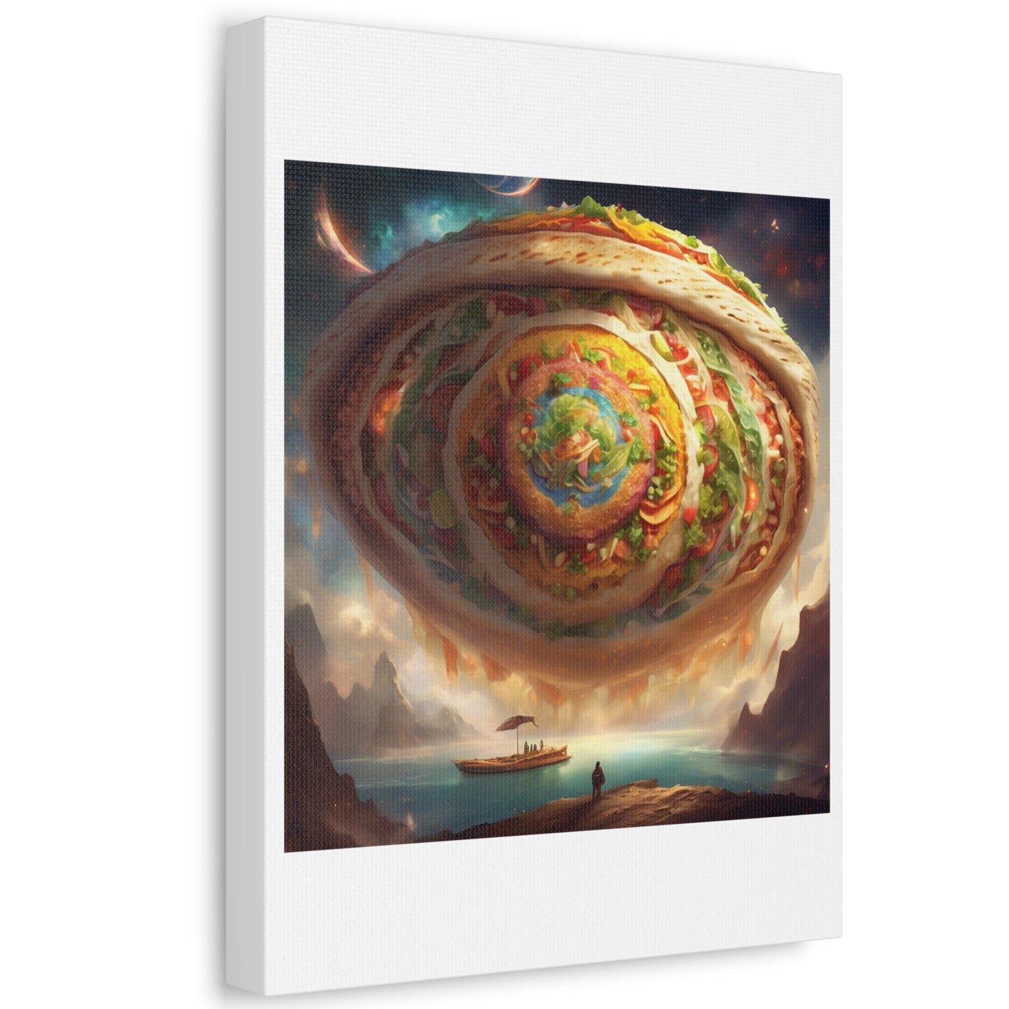 Cosmic Taco Portal Surreal Food Fantasy Art Canvas
