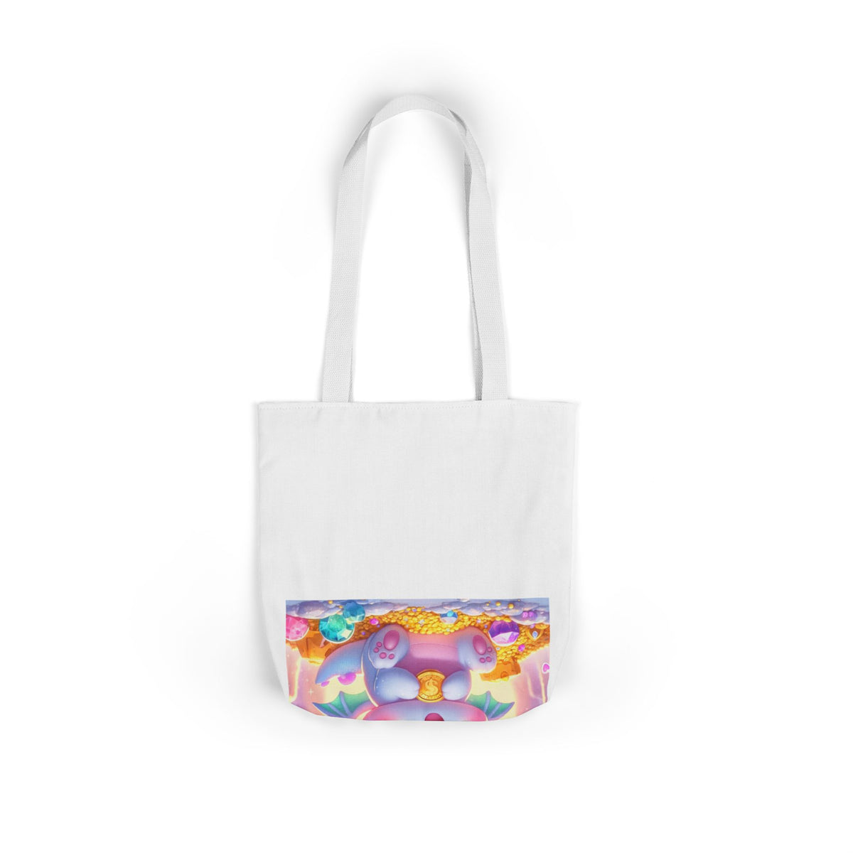 Pastel Treasure Dragon Kawaii Fantasy Canvas Tote Bag