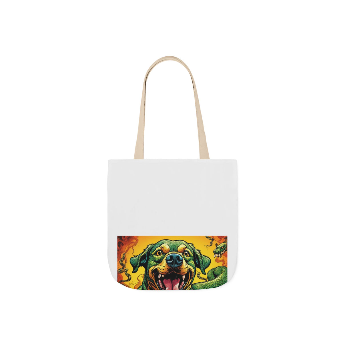 Surreal Serpent Hound Dark Fantasy Canvas Tote Bag