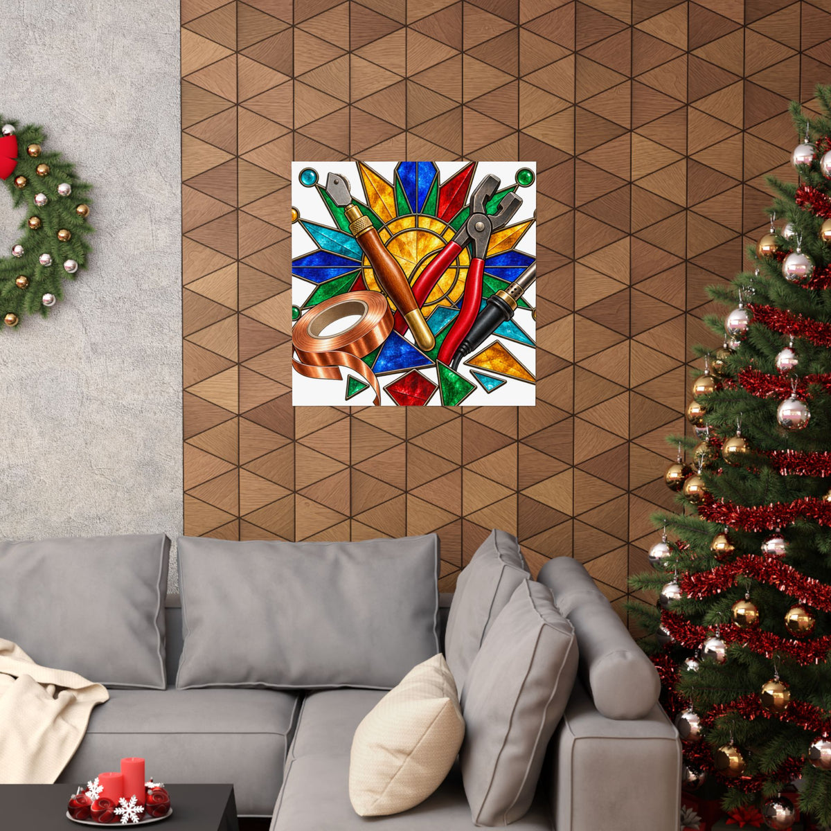 Stained Glass Workshop Tools Poster