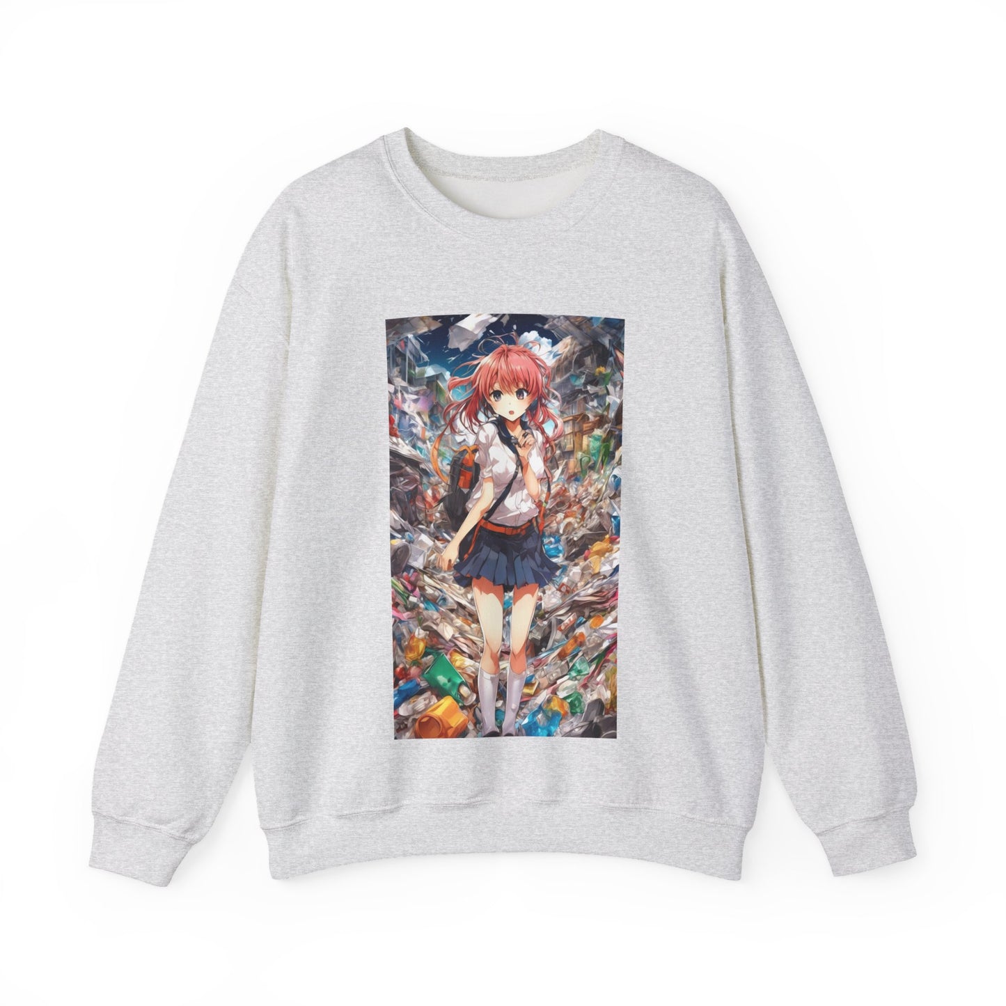 Recycling Day Anime Schoolgirl Eco Street Art Sweatshirt