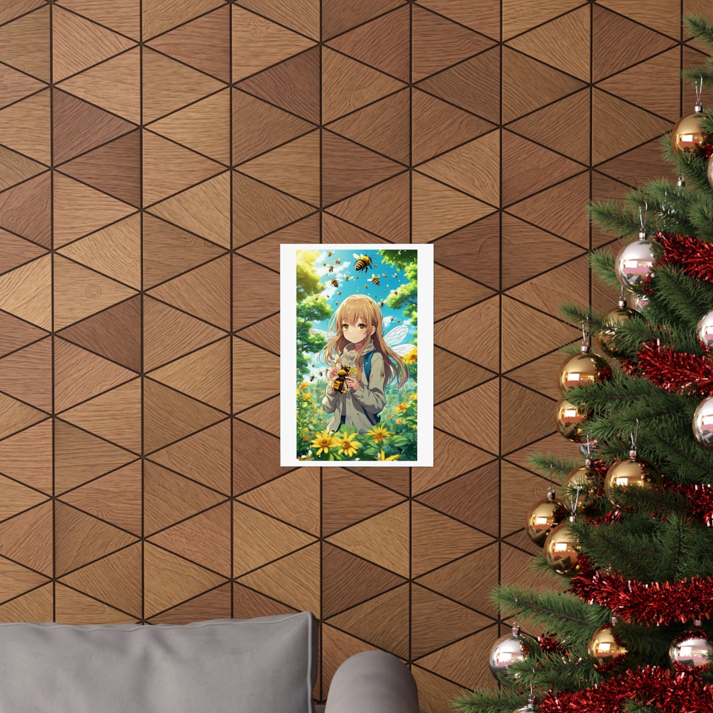 Bee Fairy Garden Anime Nature Art Poster