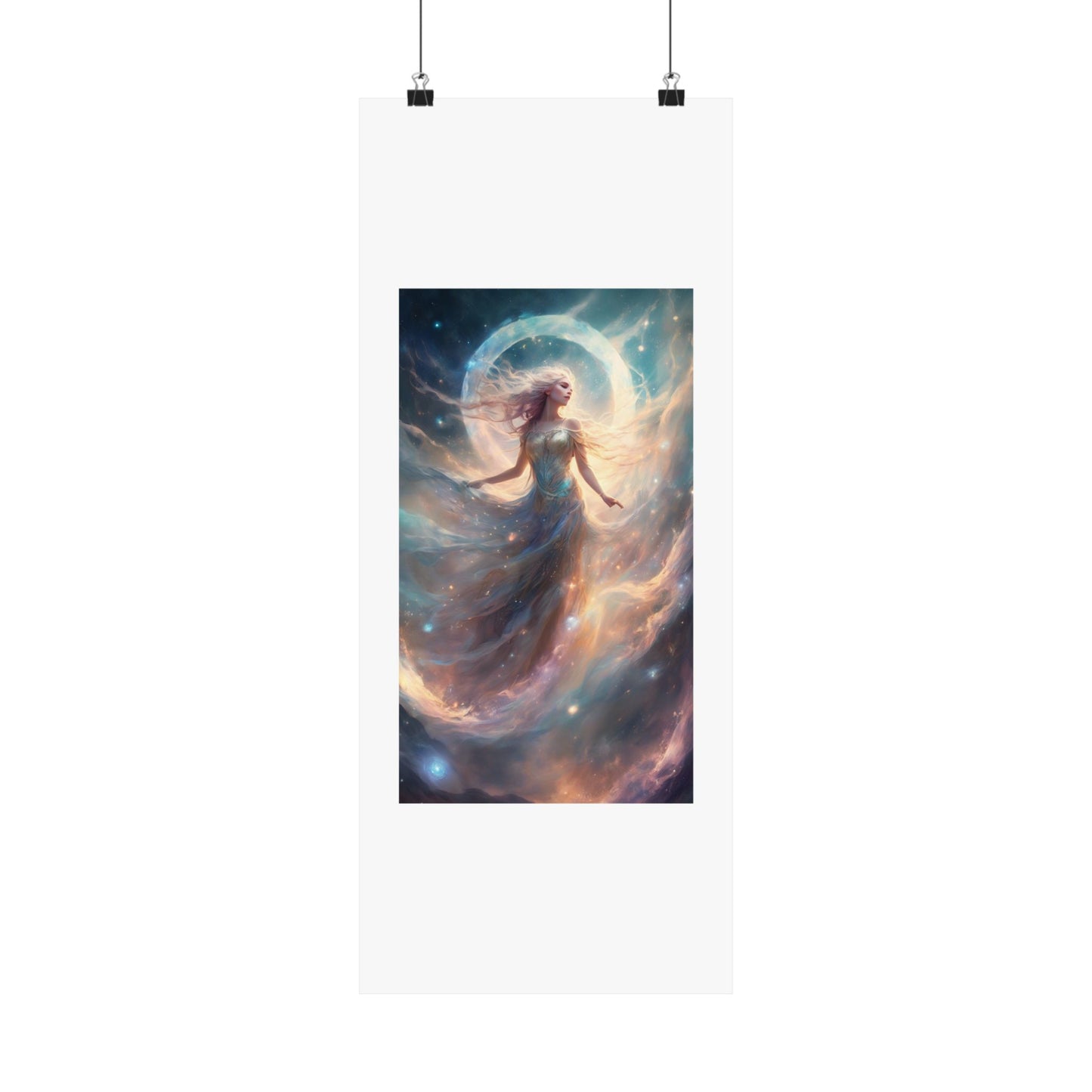 Moonlit Celestial Dancer Fantasy Portrait Poster