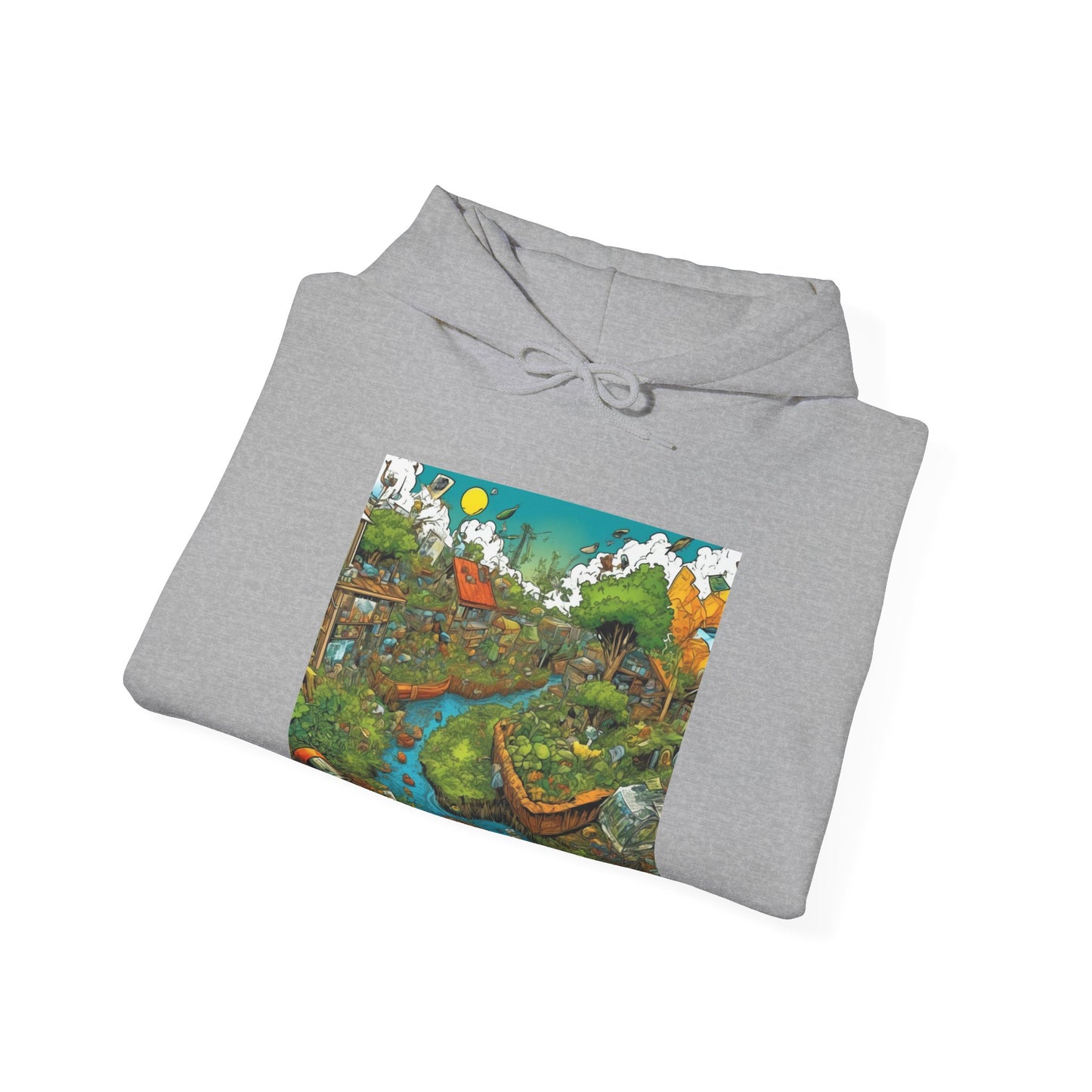 Whimsical Garden Stream Nature Gift Art Hoodie