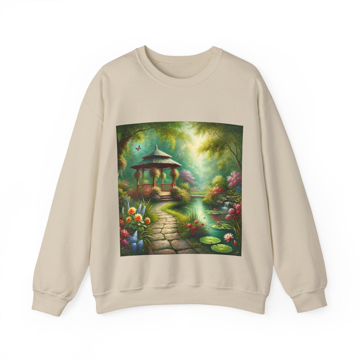 Spring Garden Gazebo Floral Landscape Sweatshirt