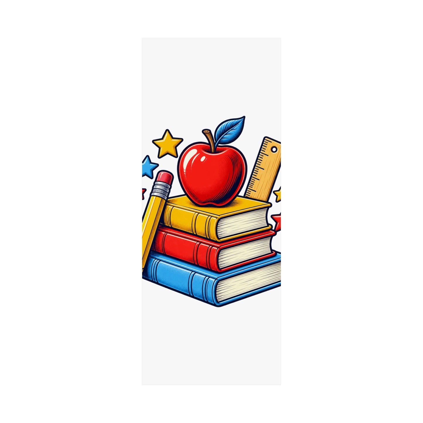 Retro School Books Apple Teacher Appreciation Art Poster