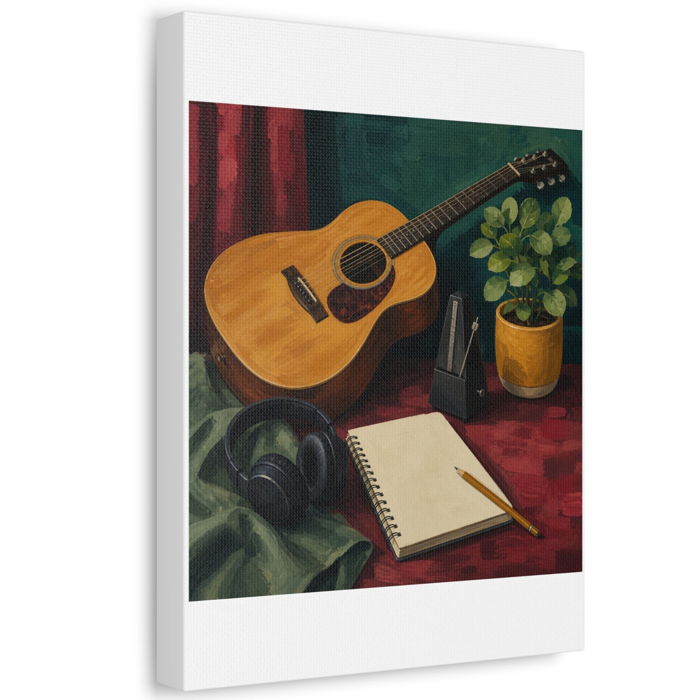 Cozy Acoustic Music Practice Art Canvas Art