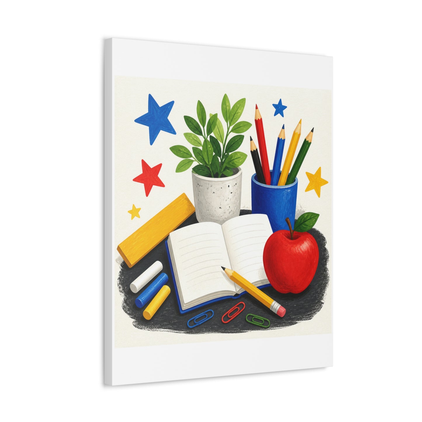 Colorful Classroom Supplies Teacher Appreciation Canvas Art