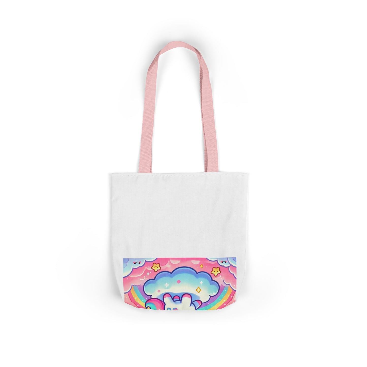Pastel Rainbow Unicorn Cloud Kawaii Canvas Tote Bag