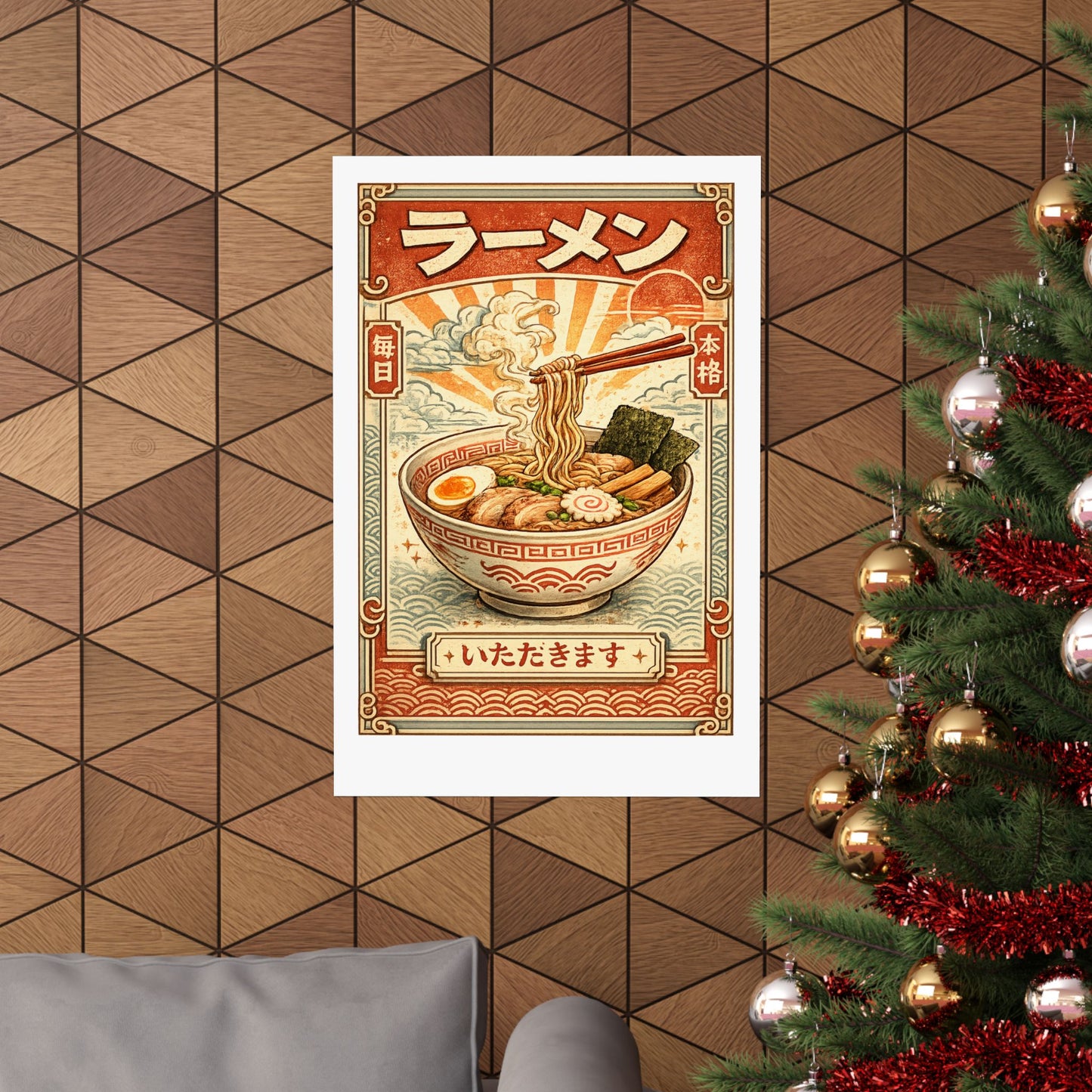 Vintage Ramen Bowl Japanese Food Art Poster