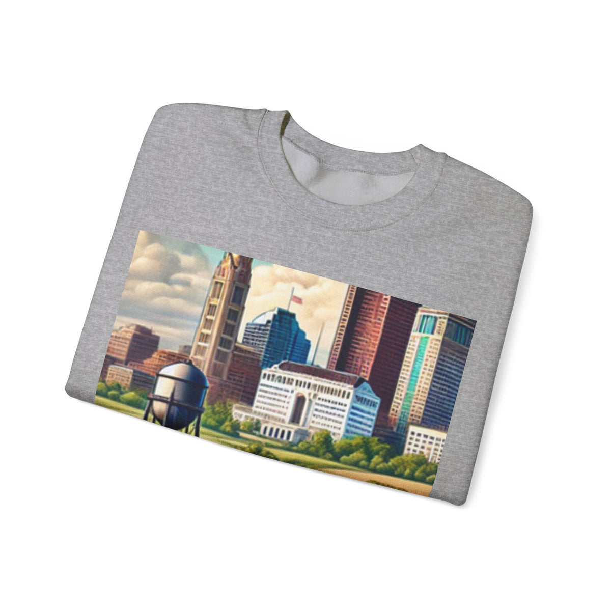 Rural River City Skyline Hometown Landscape Sweatshirt