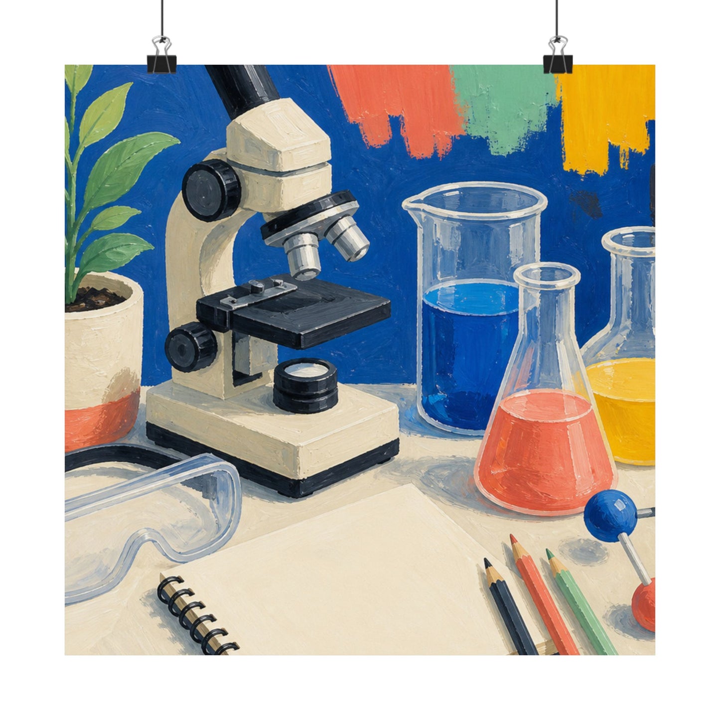 Colorful Science Lab Learning Art Poster