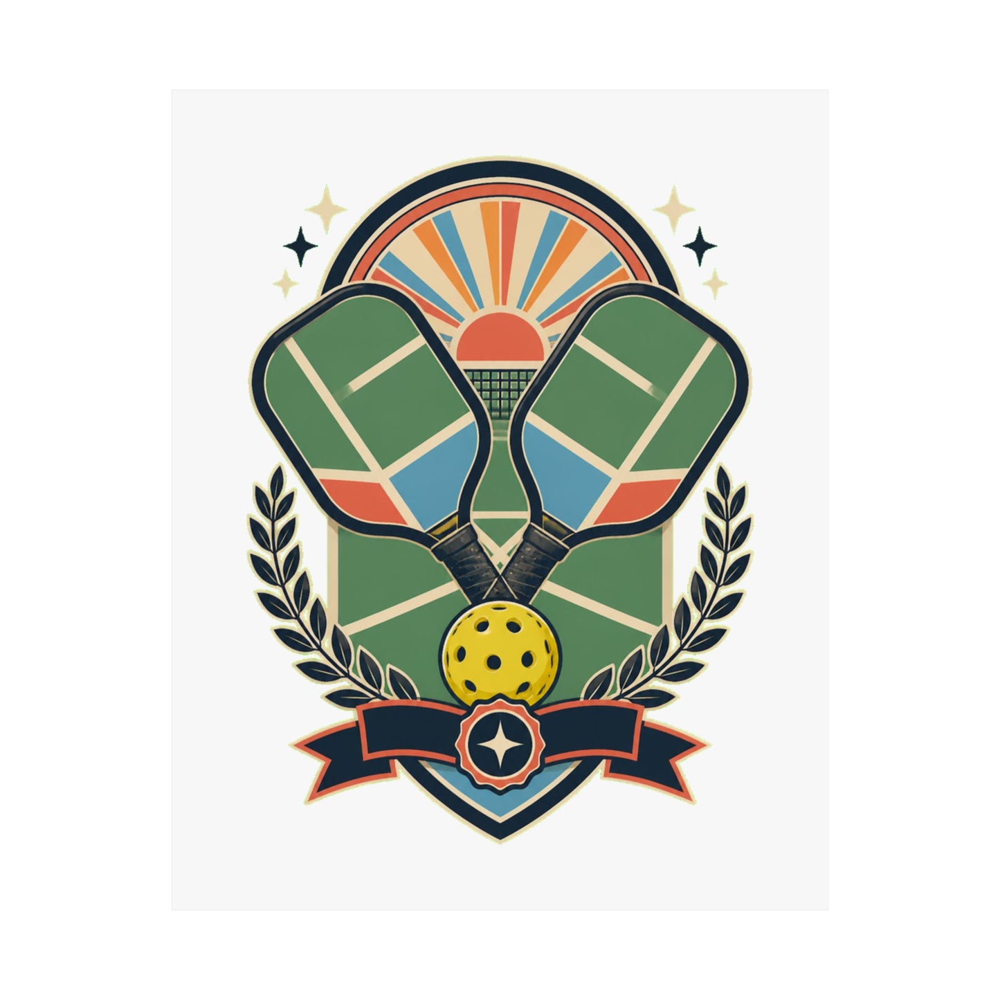 Retro Pickleball Court Club Sport Poster