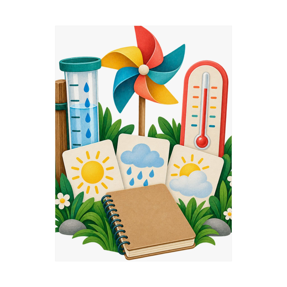 Colorful Backyard Weather Watching Kit Poster