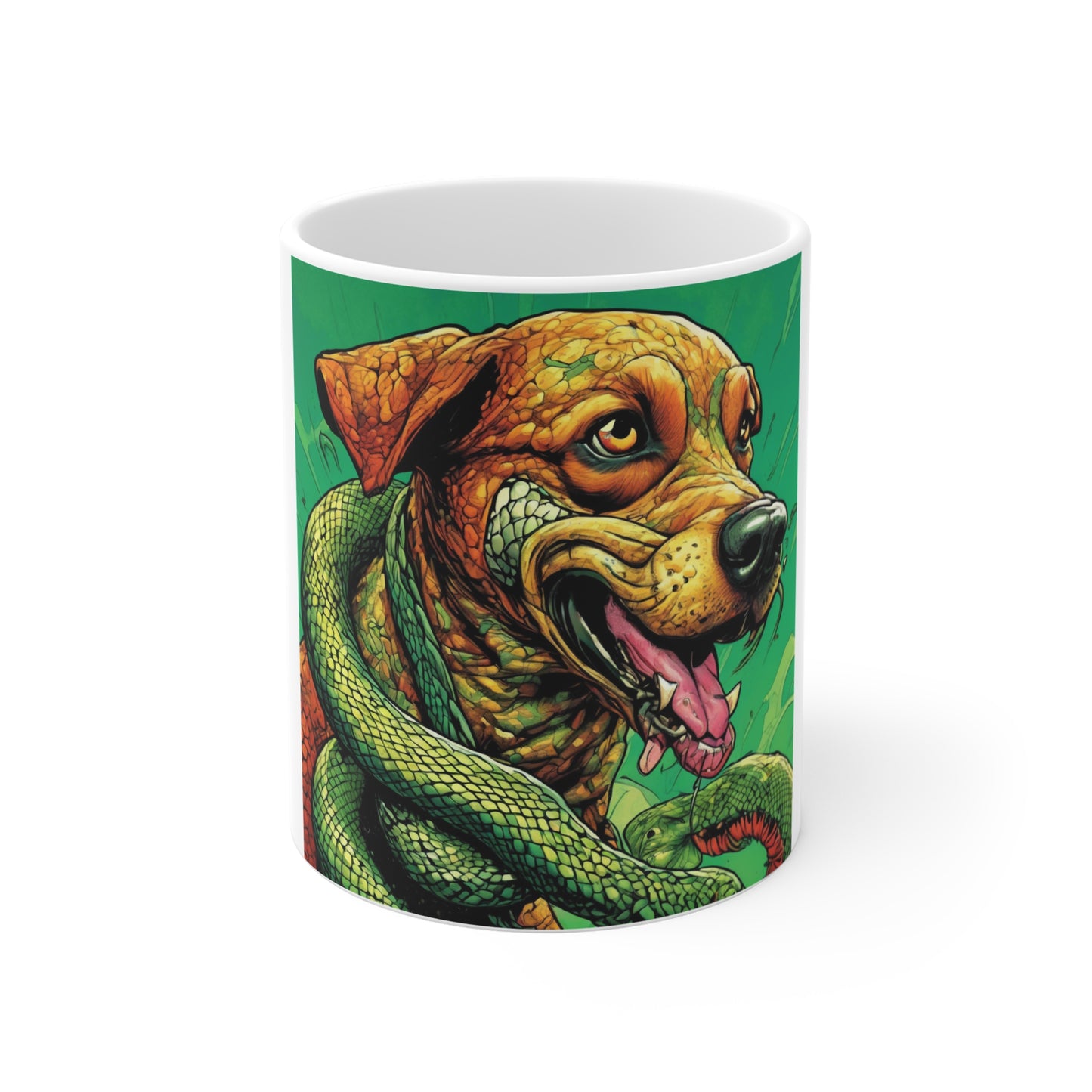 Serpent Guardian Dog Bold Fantasy Creature Coffee Mug