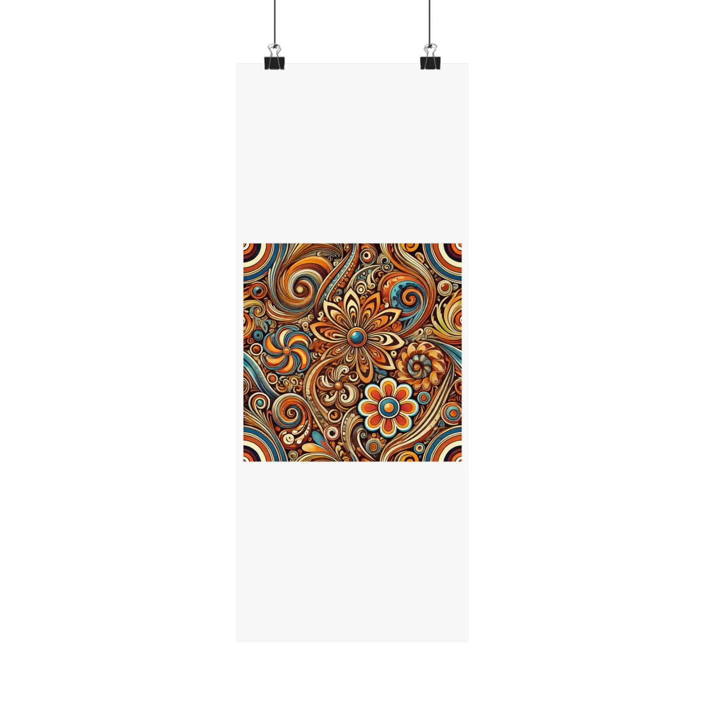 Ornate Abstract Floral Paisley Pattern Poster
