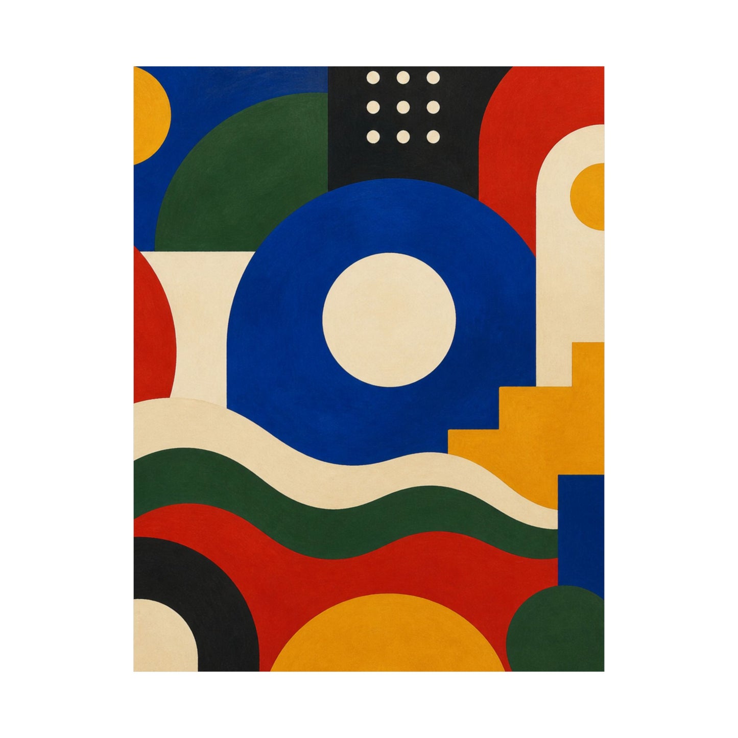 Bold Geometric Balance Abstract Art Poster