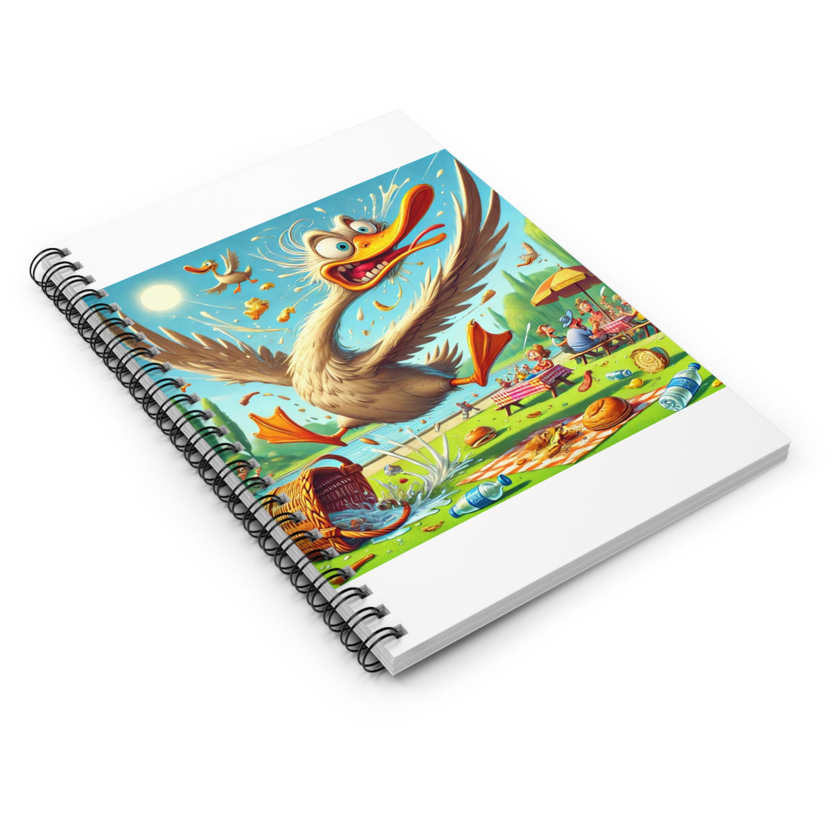 Chaotic Picnic Duck Funny Summer Spiral Notebook
