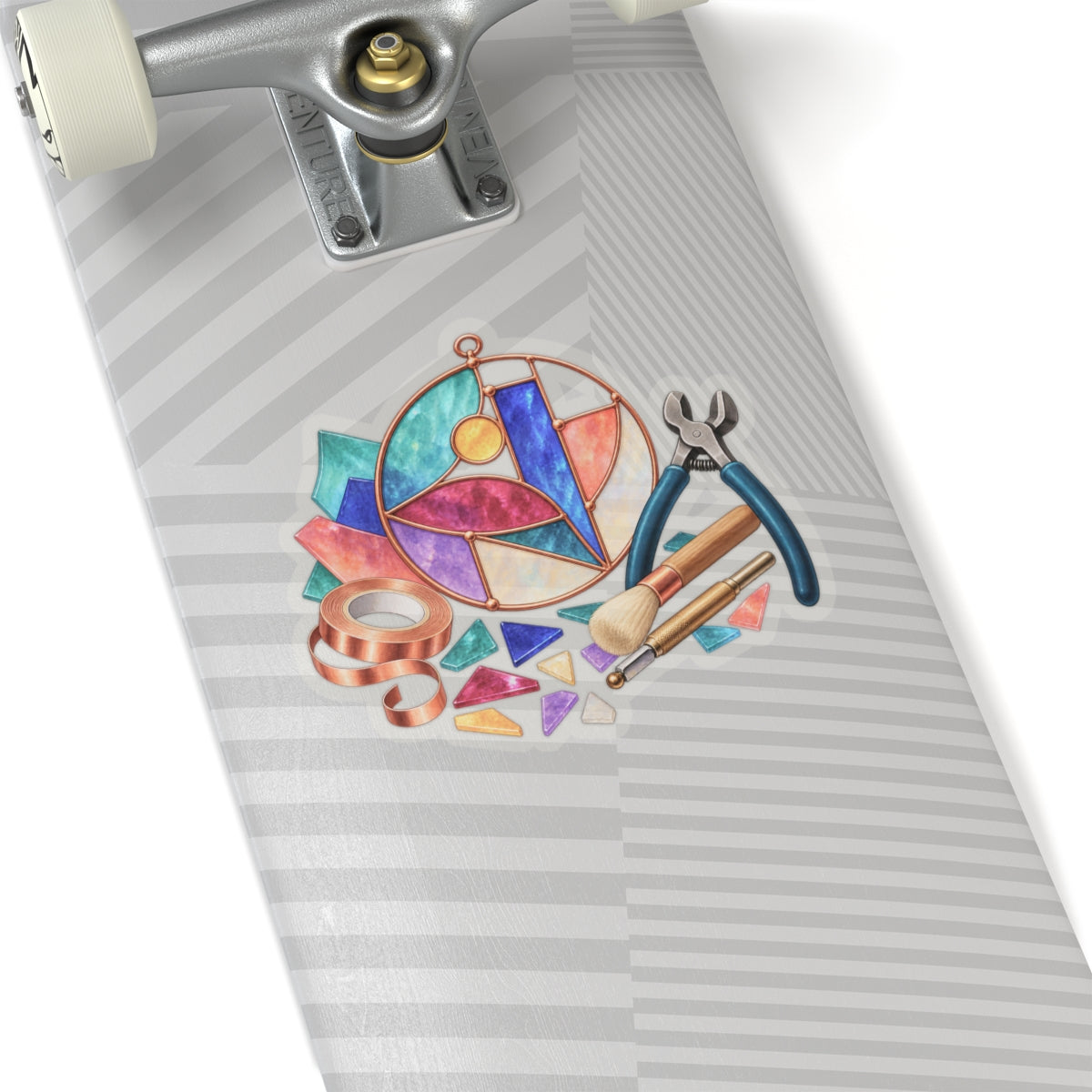 Abstract Stained Glass Suncatcher Workshop Sticker