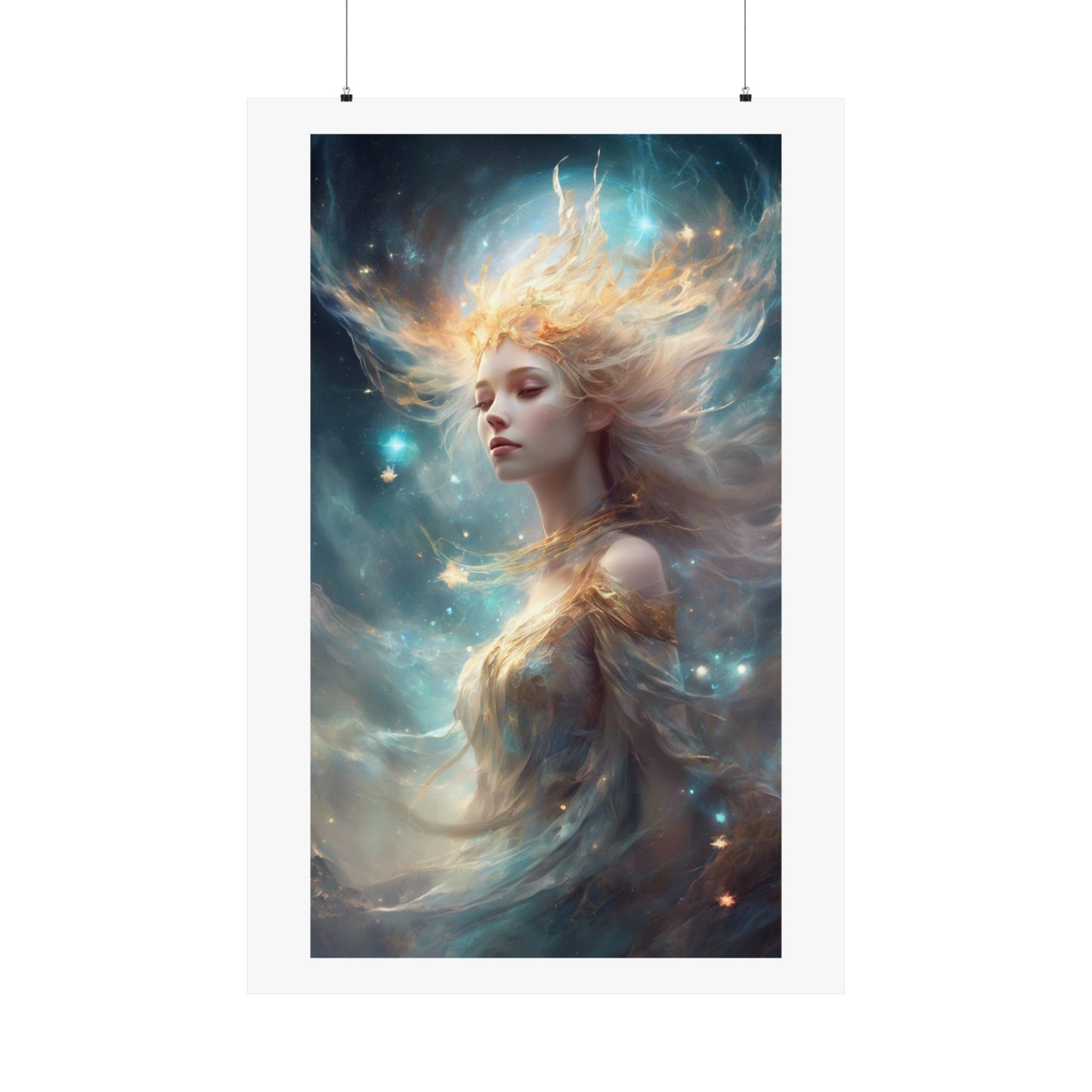 Solar Celestial Spirit Fantasy Portrait Poster