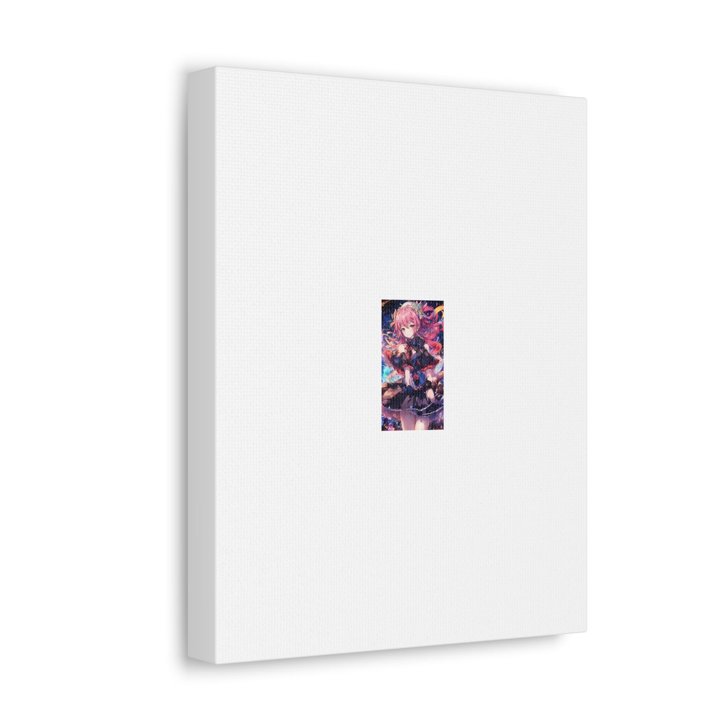 Pink Haired Fantasy Heroine Anime Portrait Canvas Wall Art