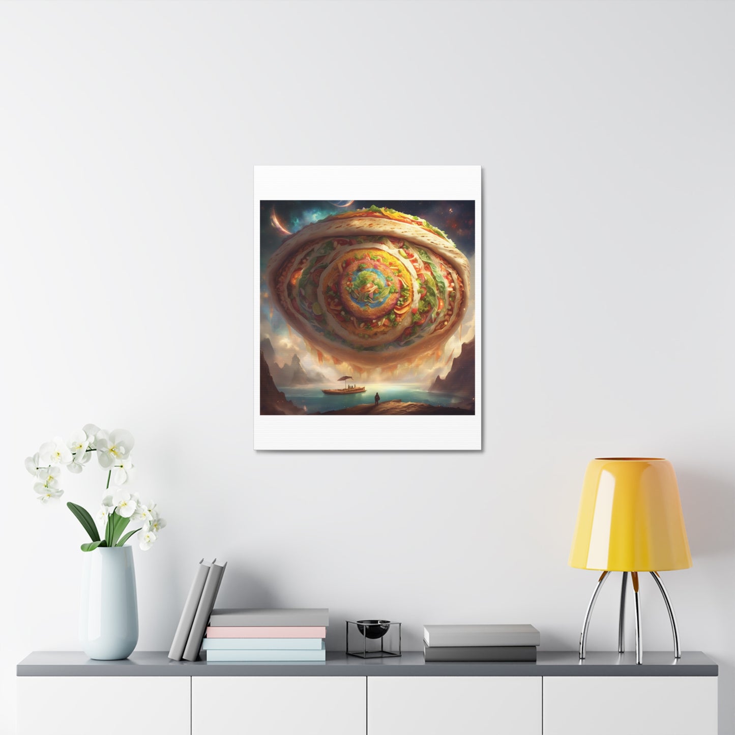 Cosmic Taco Portal Surreal Food Fantasy Art Canvas