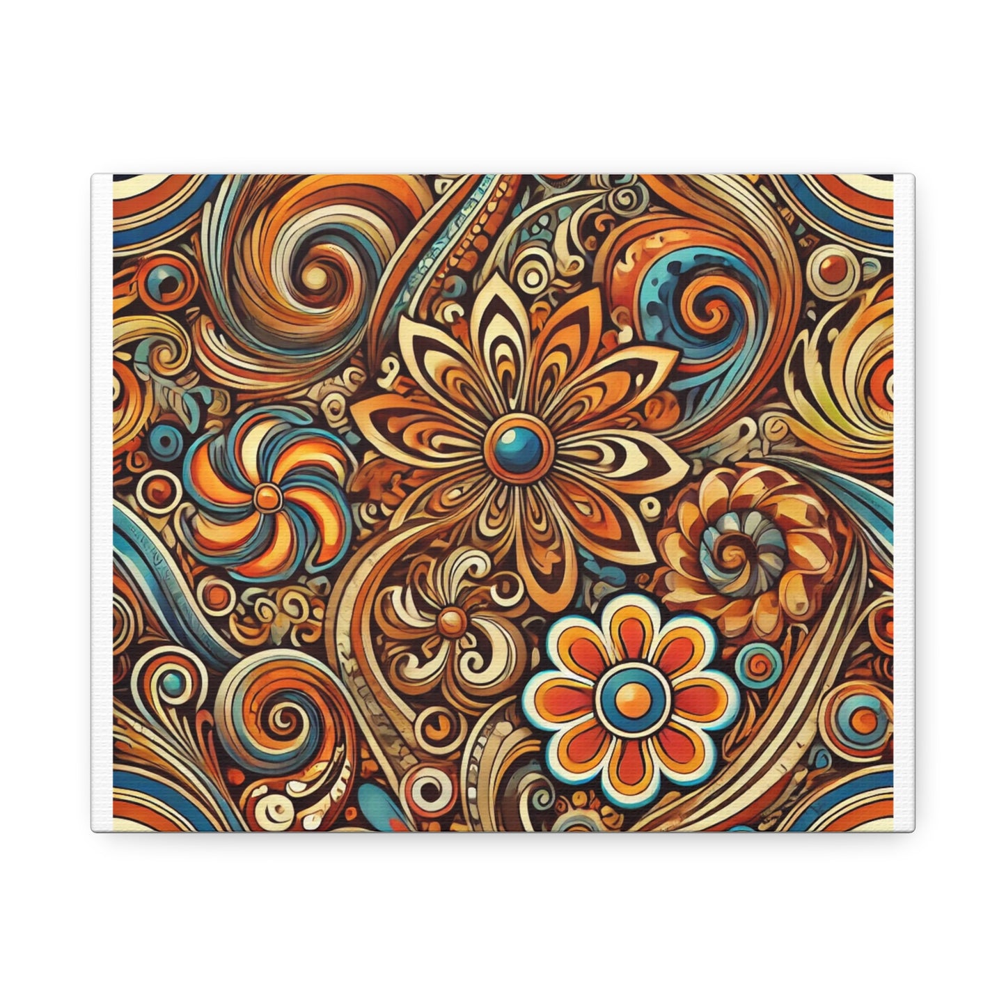 Ornate Abstract Floral Paisley Pattern Canvas