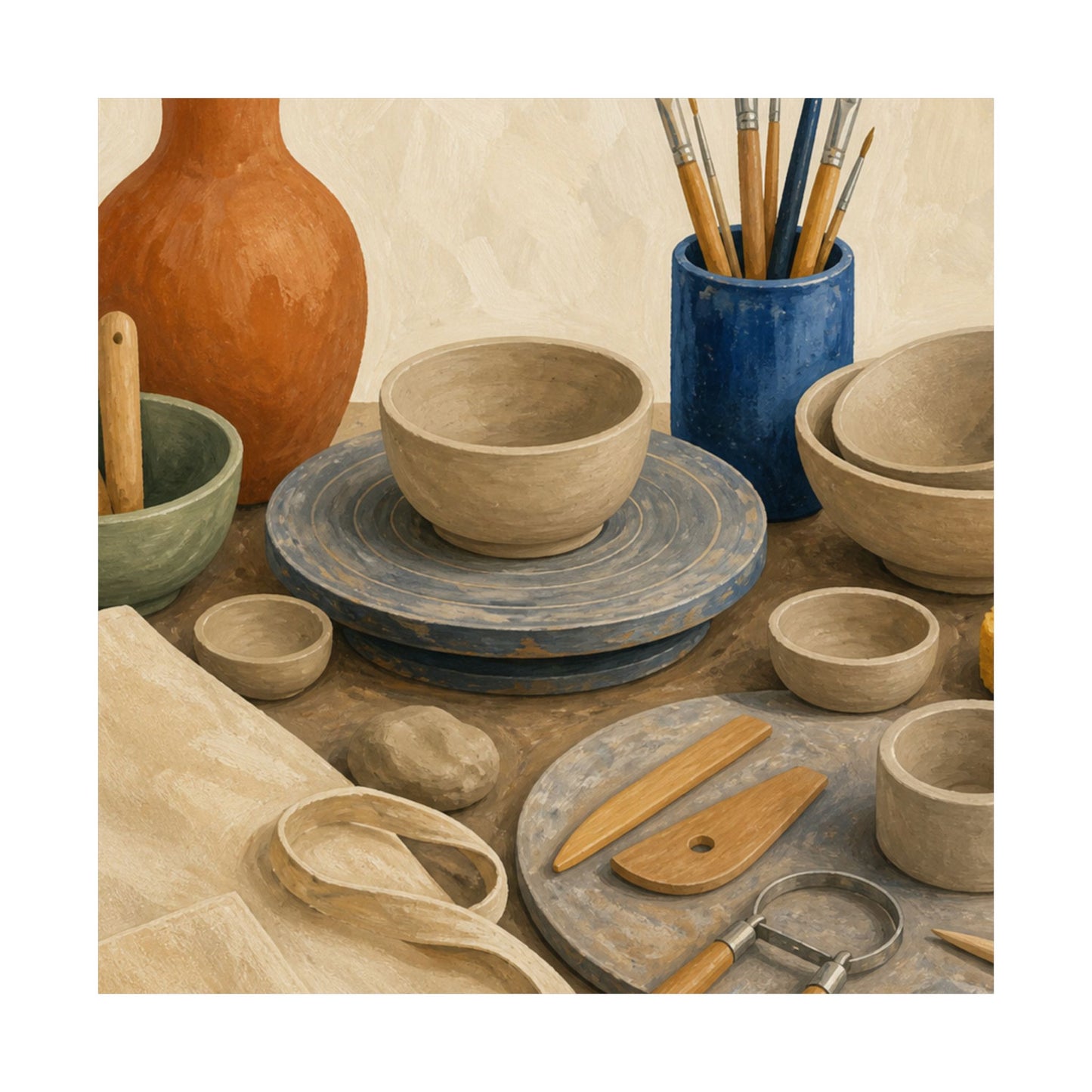 Colorful Pottery Studio Hobby Poster