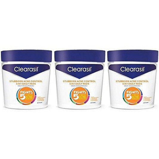 Clearasil Ultra Stubborn Acne Control 5 In 1 Daily Pads 90 Count Jar