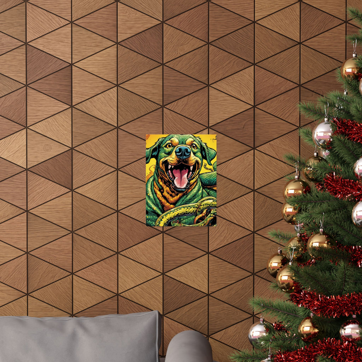 Surreal Serpent Hound Dark Fantasy Wall Art Poster