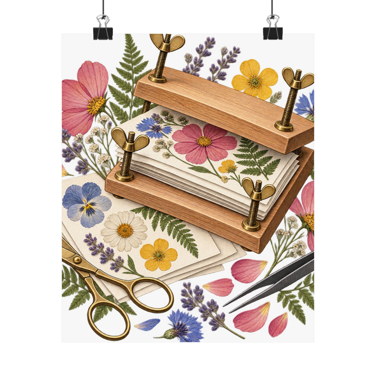 Botanical Flower Press Workshop Poster