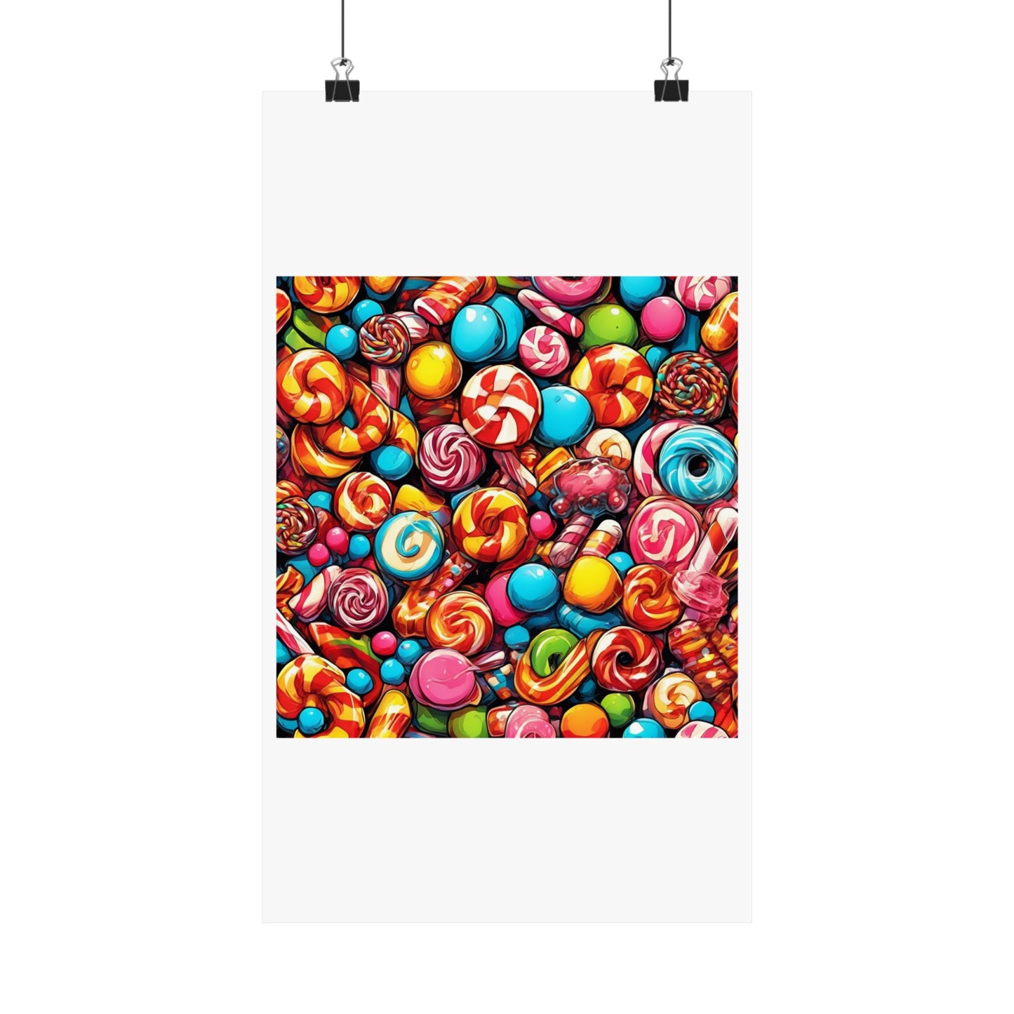 Colorful Candy and Lollipop Pattern Poster