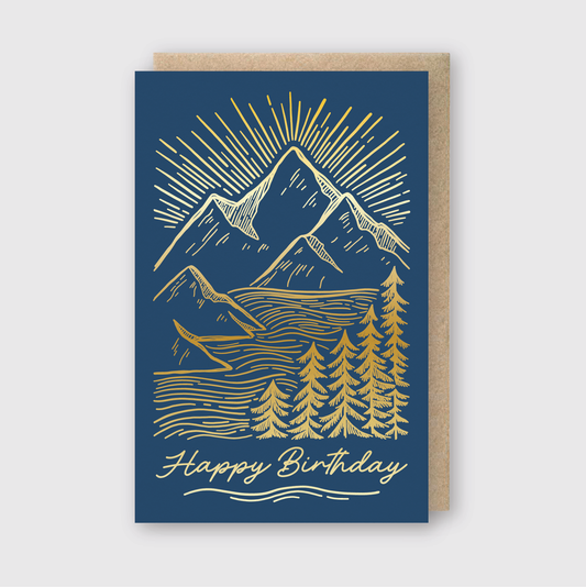 Birthday Mountainscape Greeting Card