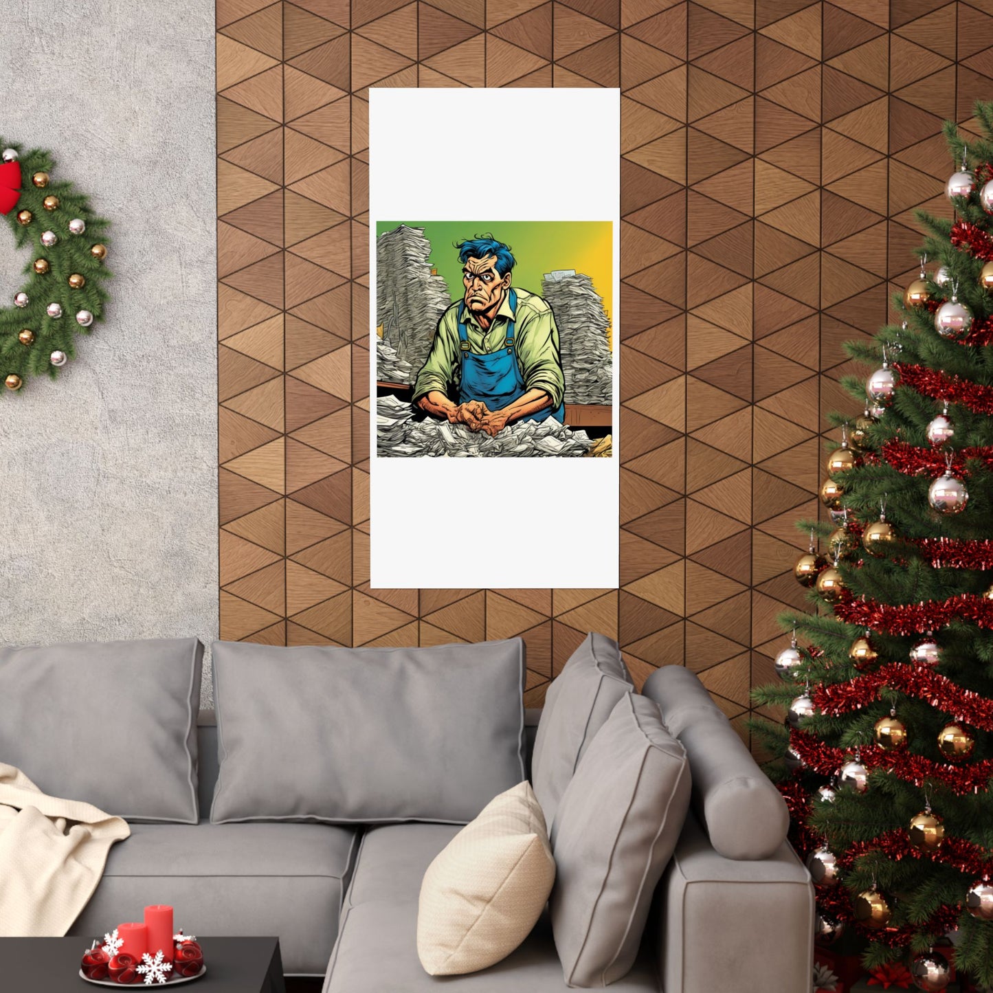 Paperwork Chaos Desk Worker Funny Office Art Poster