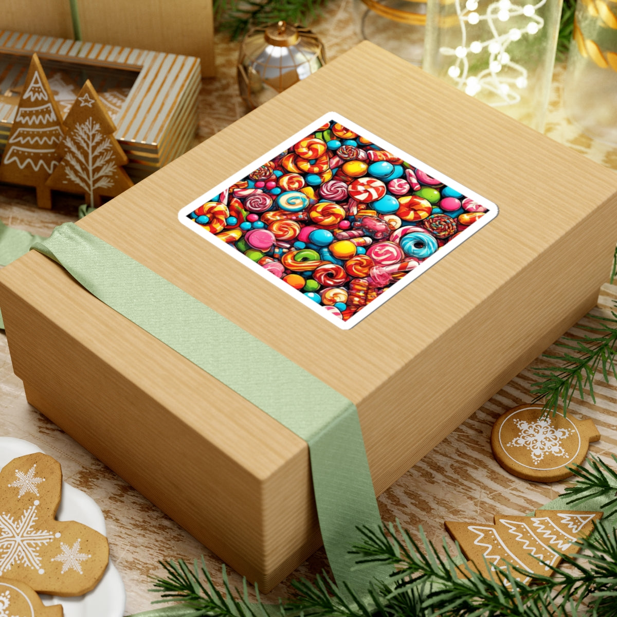 Colorful Candy and Lollipop Pattern Sticker