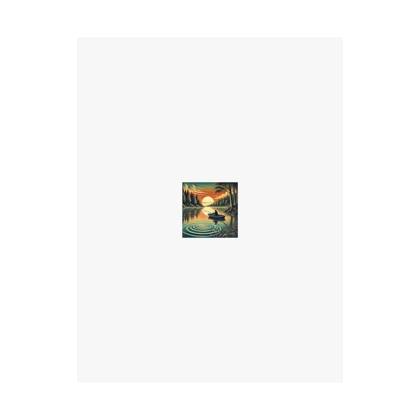 Sunset Lake Fishing Retreat Poster Lake House Fishing Wall Art Gift
