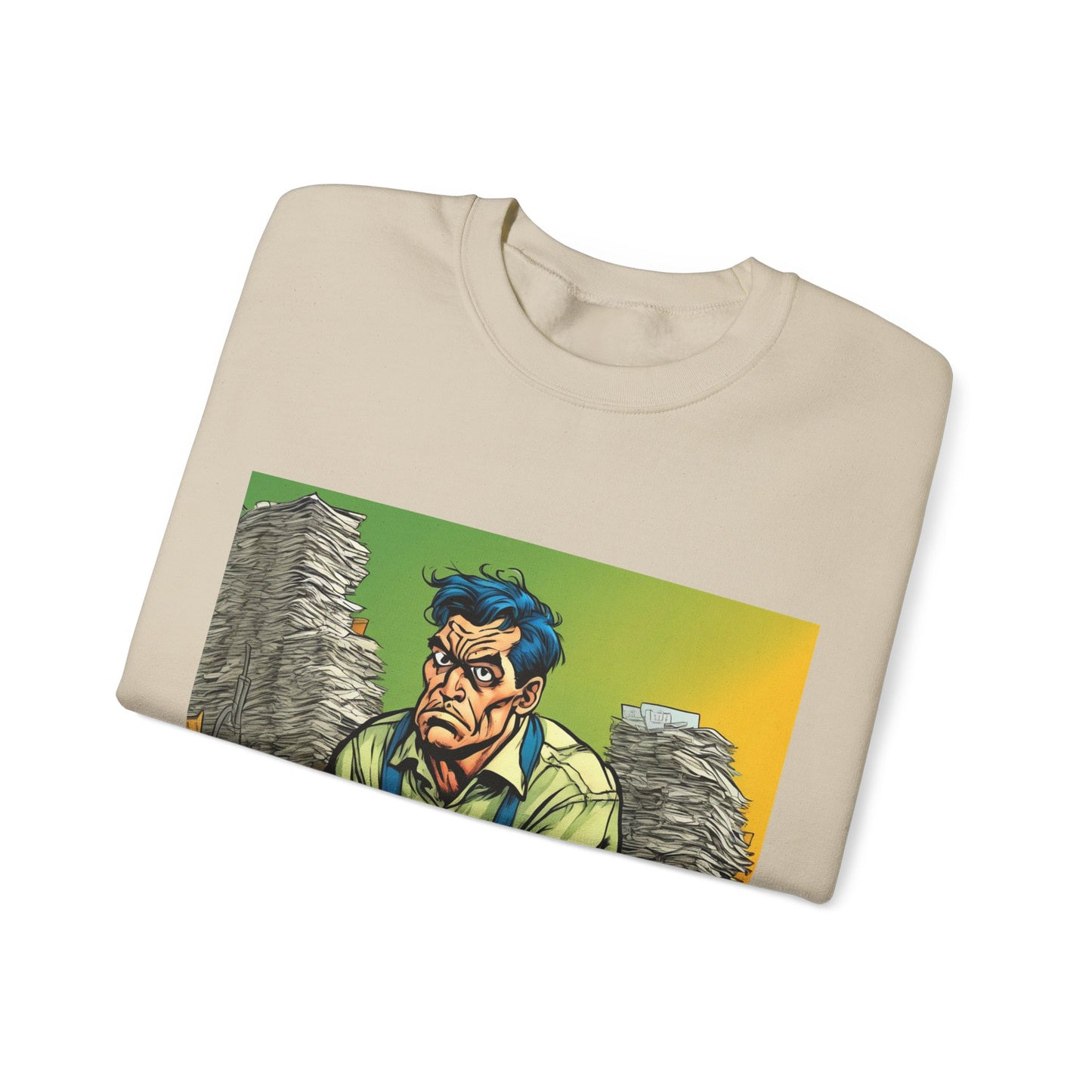 Paperwork Chaos Desk Worker Funny Office Art Sweatshirt