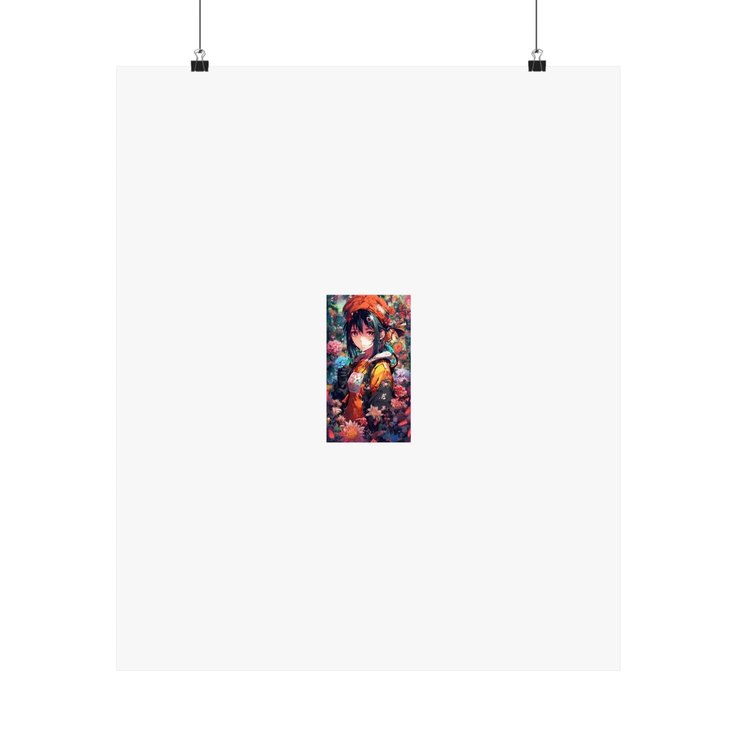 Anime Floral Forest Heroine Portrait Flower Poster Art