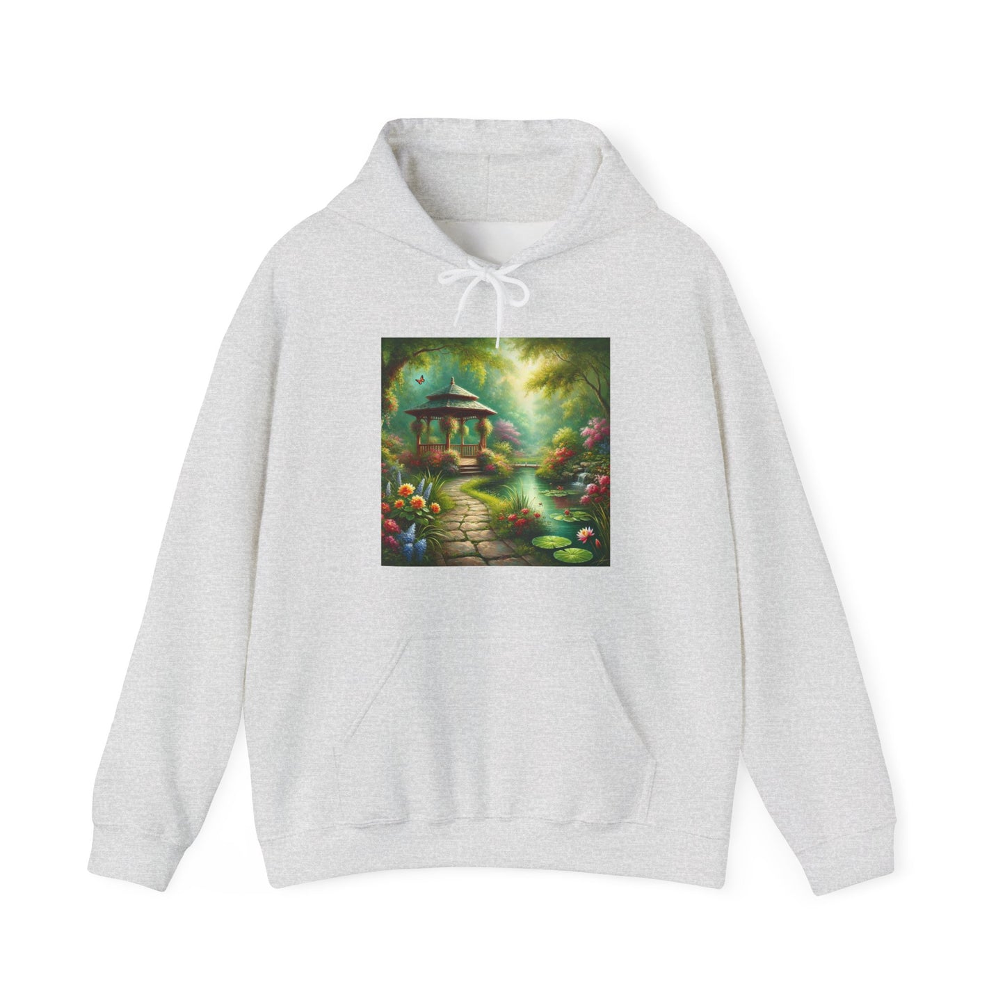 Spring Garden Gazebo Floral Landscape Hoodie