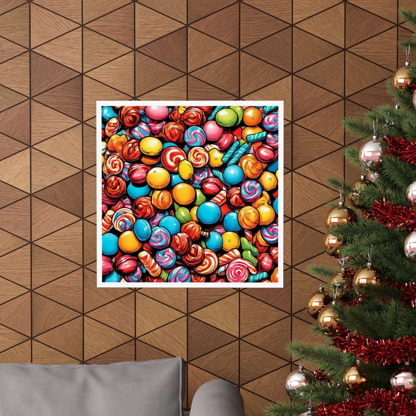 Colorful Candy Pattern Sweets Gift Art Poster