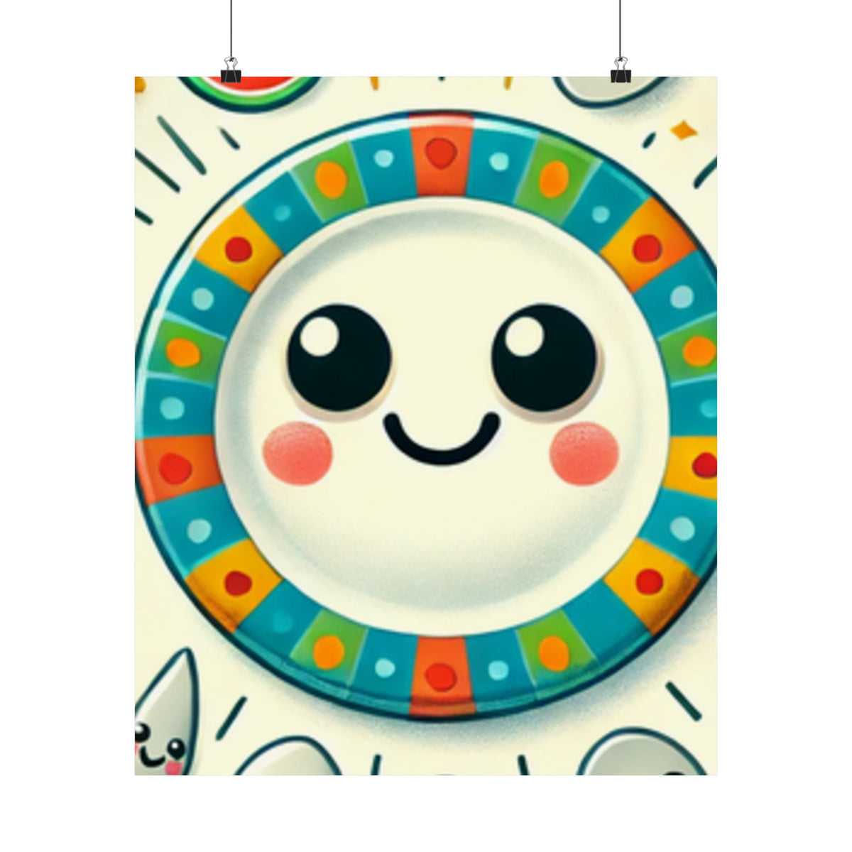 Happy Little Kitchen Club Kawaii Food Poster Kitchen Wall Art Decor