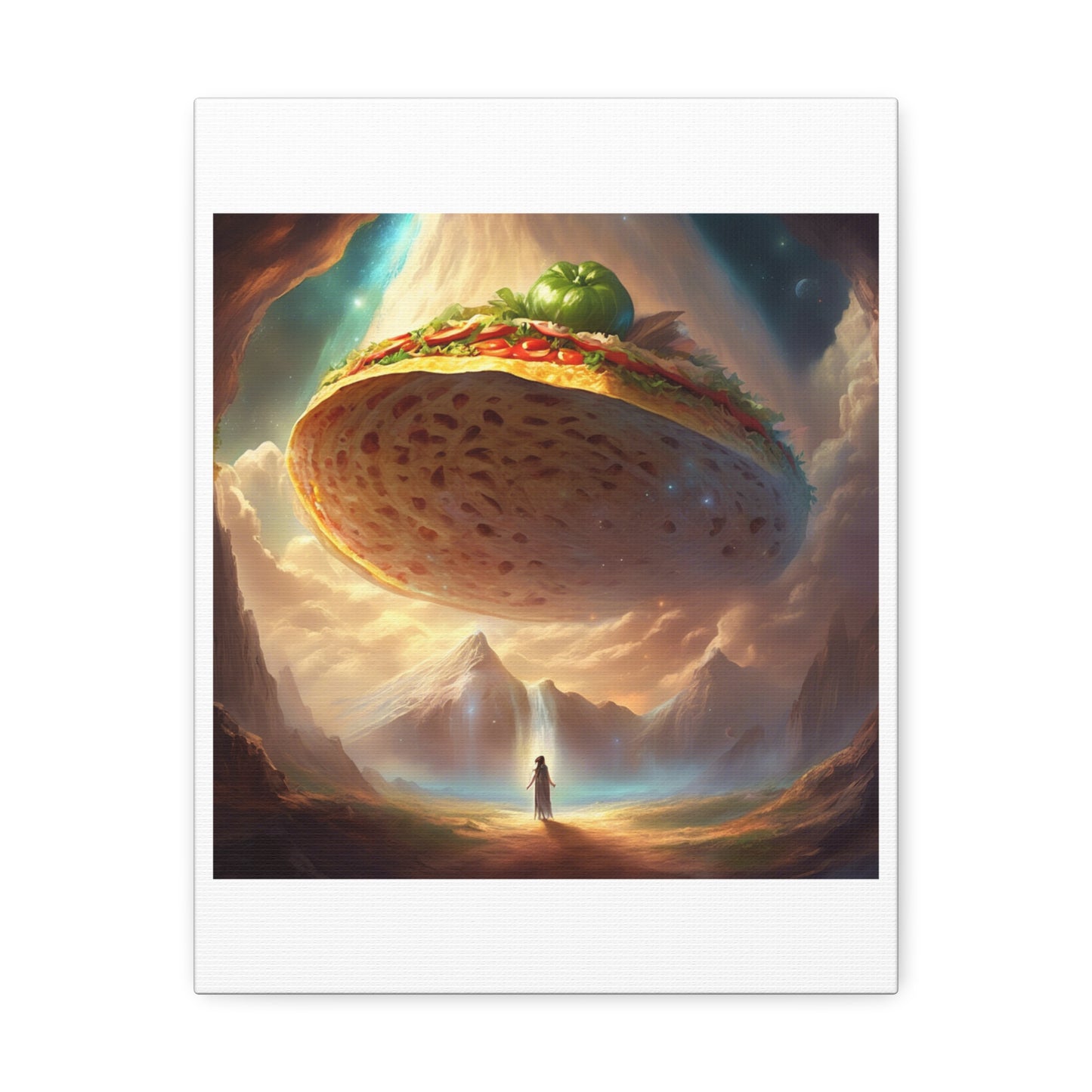 Cosmic Taco UFO Surreal Food Fantasy Art Canvas