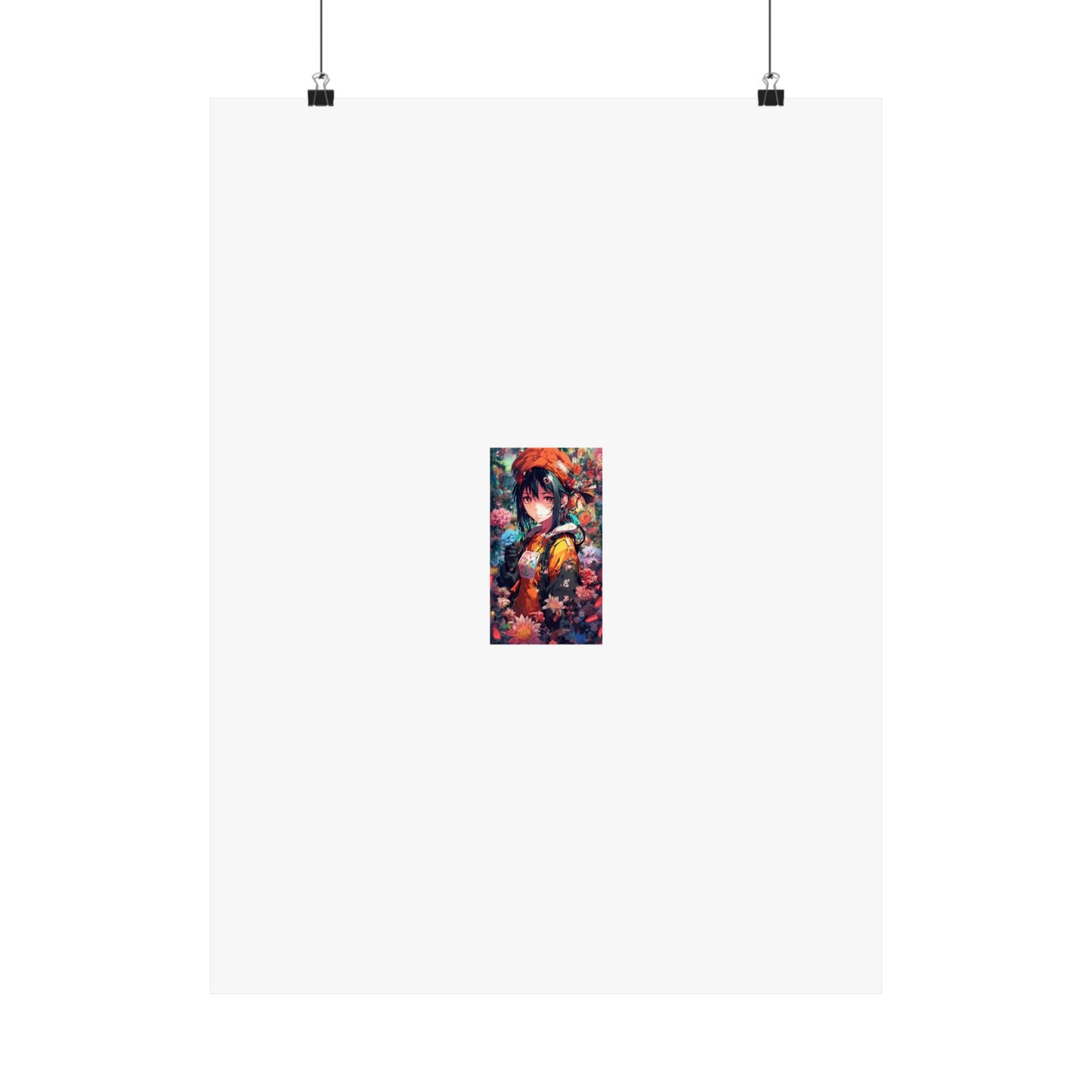 Anime Floral Forest Heroine Portrait Flower Poster Art