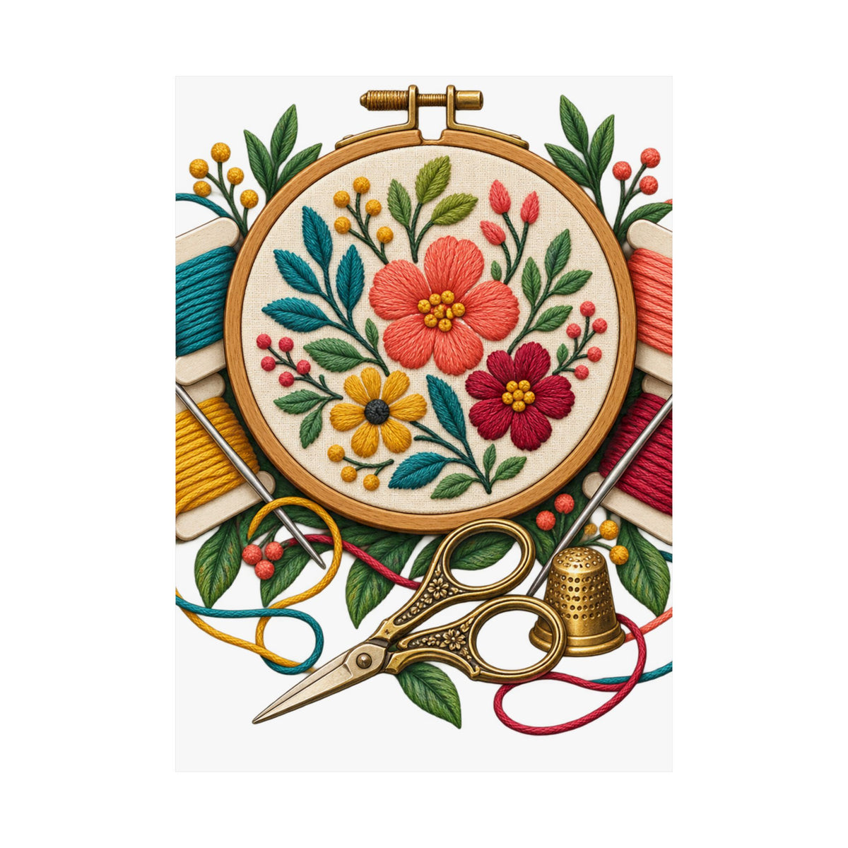 Botanical Embroidery Workshop Poster